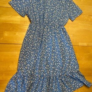 SHEIN Blue Floral Midi Dress